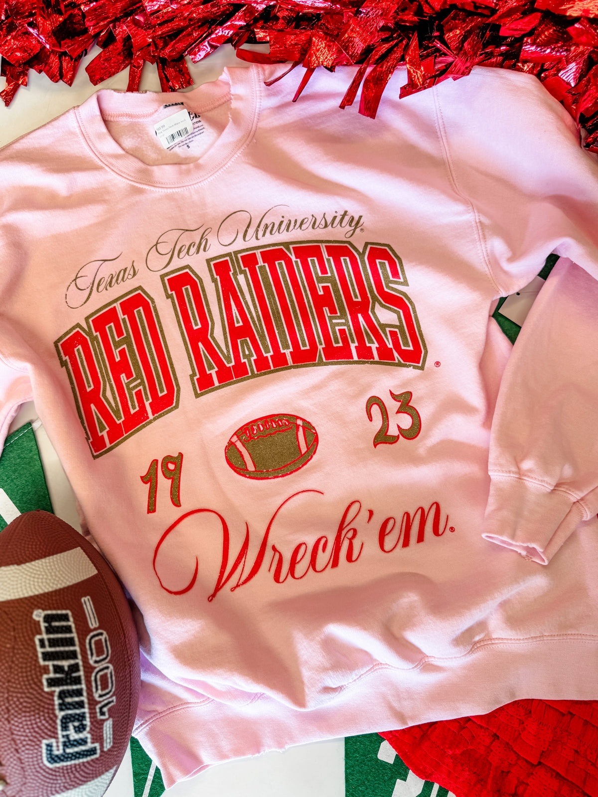Pink Texas Tech Wave Arch Sweatshirt