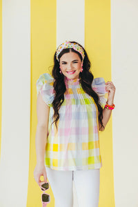 Multicolor Gingham Ruffle Blouse