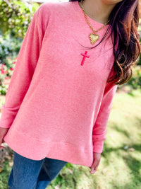 Cozy Day Waffle Pullover - Cross