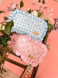 Ruffled Nylon Medium Pouch