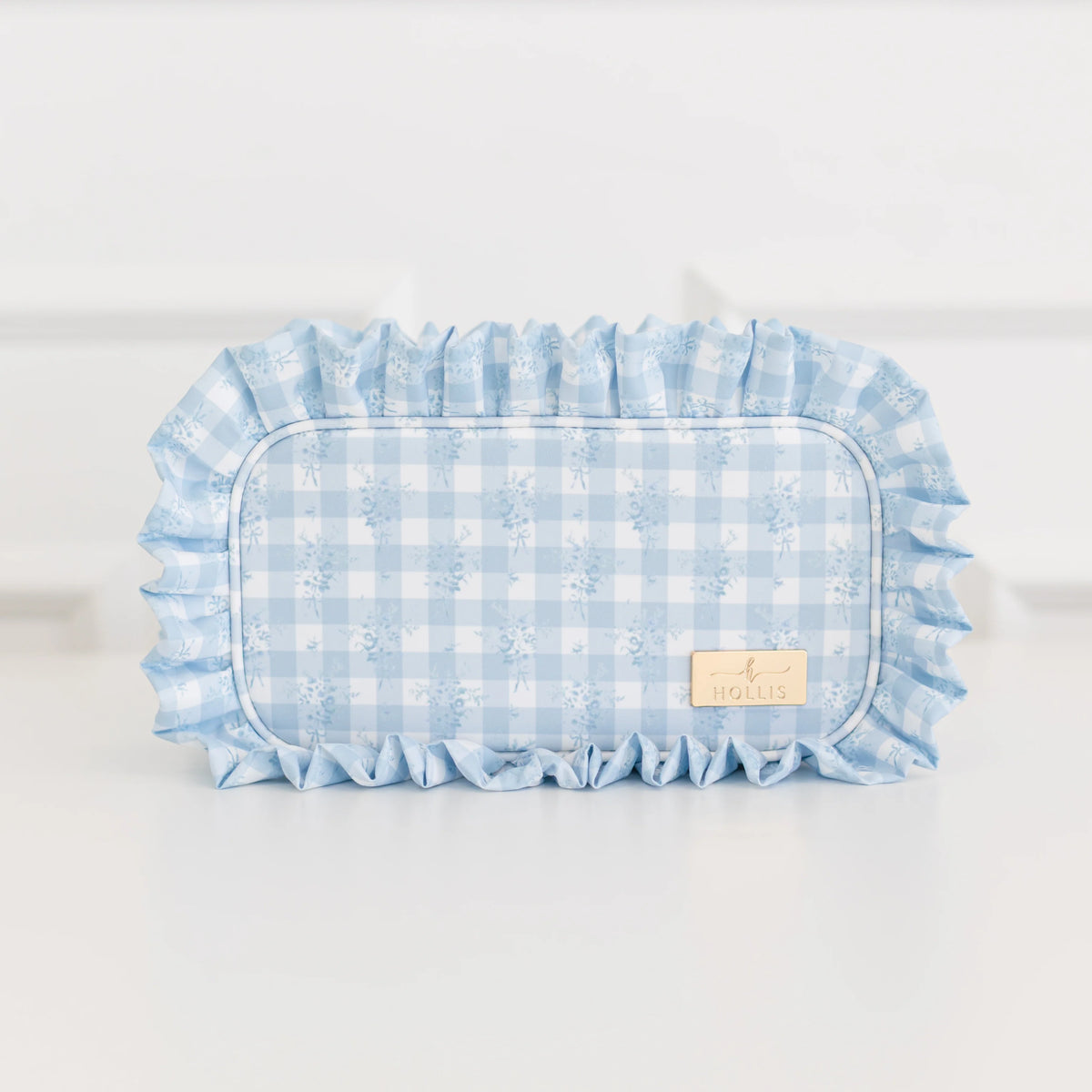 Ruffled Nylon Medium Pouch