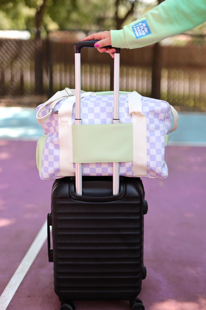Duffle Bag - Daydream Checkered (Lime/Lilac/Cream)