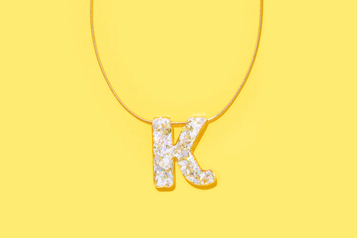 Pearl Confetti Letter Necklaces