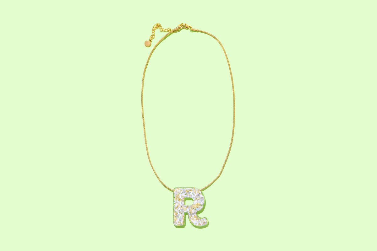 Pearl Confetti Letter Necklaces