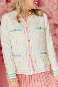 Pastel Tweed Cardigan
