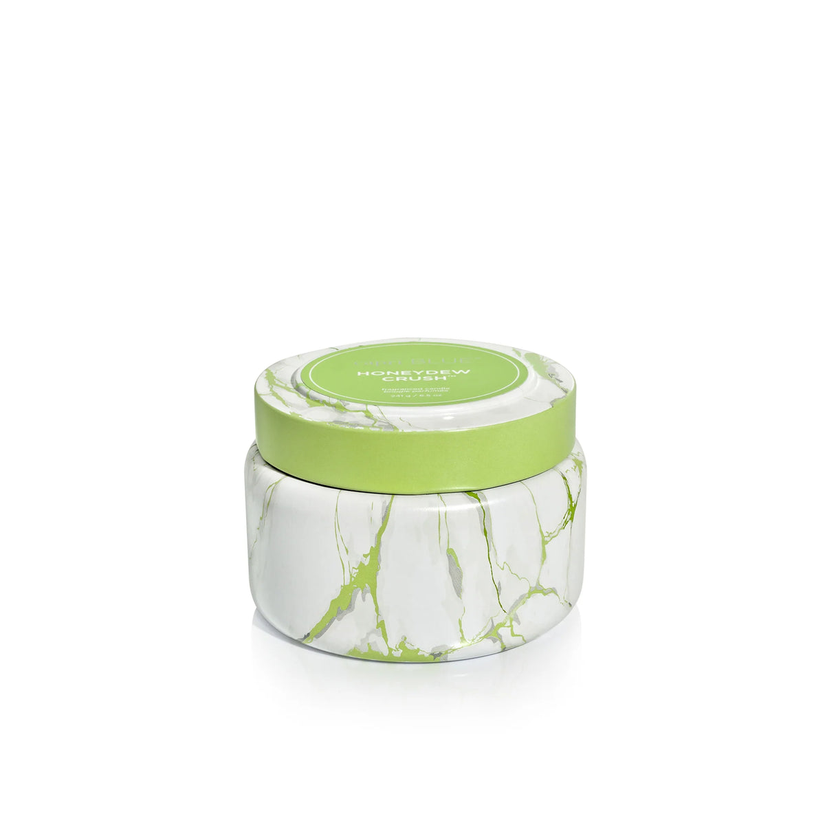 Honeydew Crush Modern Marble Printed Travel Tin Candle