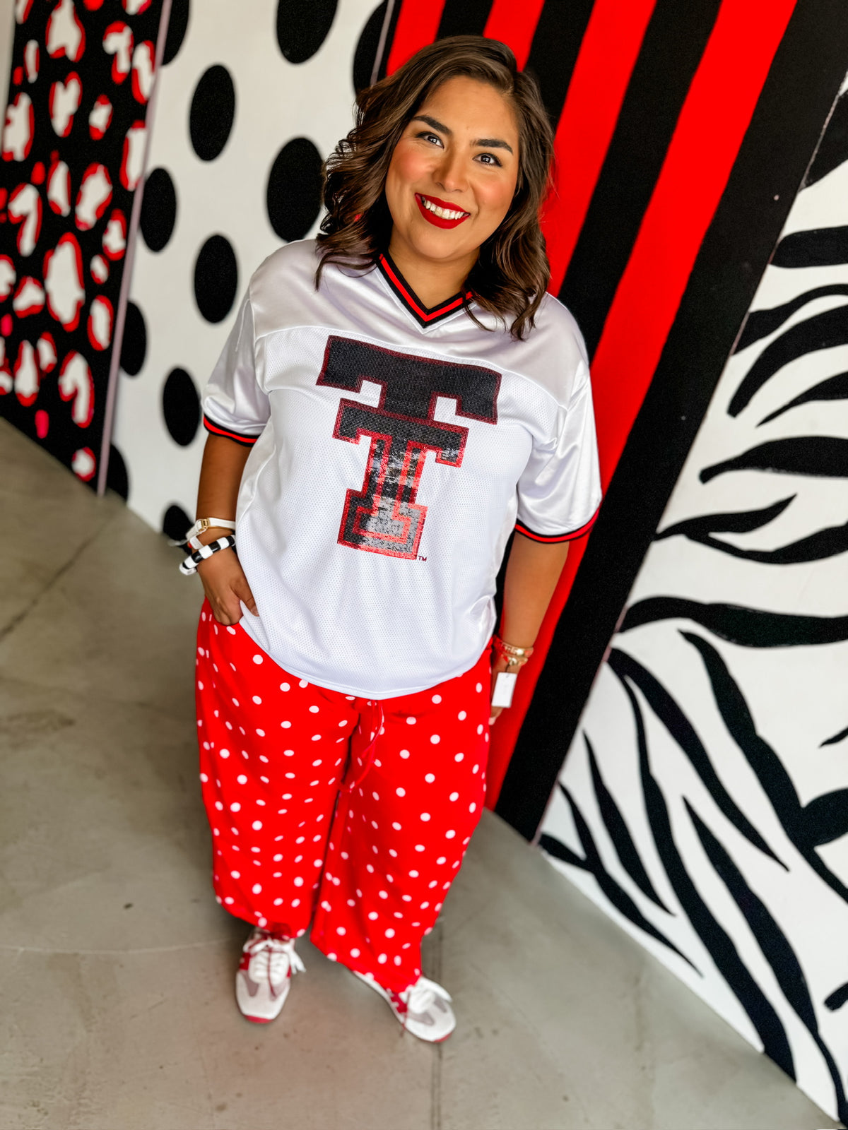 Women’s Sequin Design Football Jersey