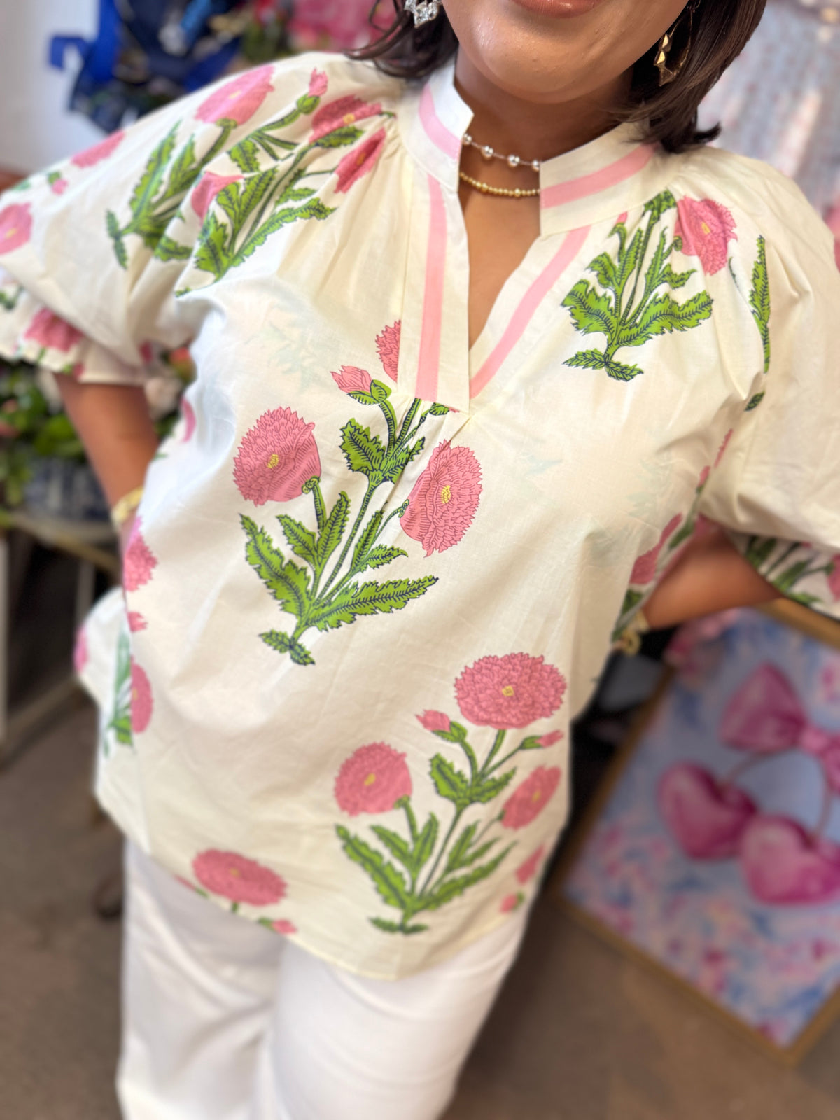 Poplin Puff Top