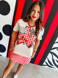 Gingham Guns Up Tee