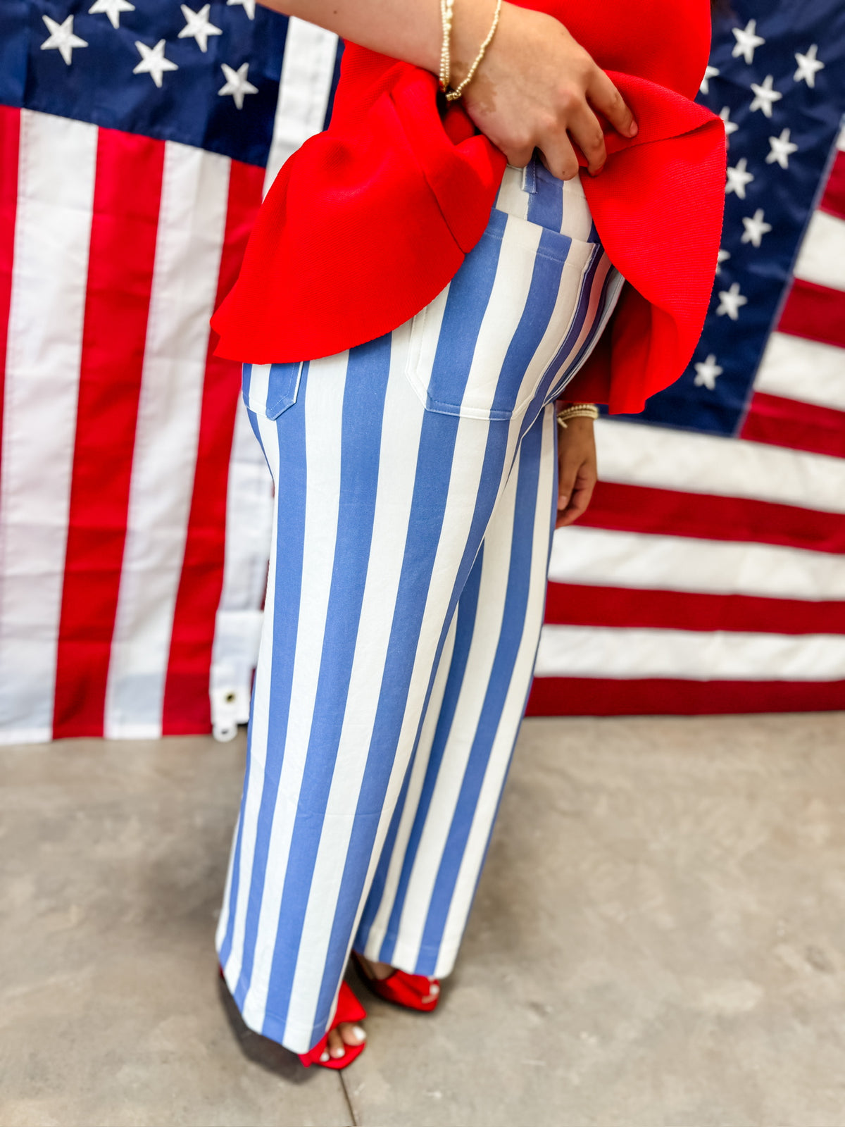 Essential Striped Jeans - BLUE