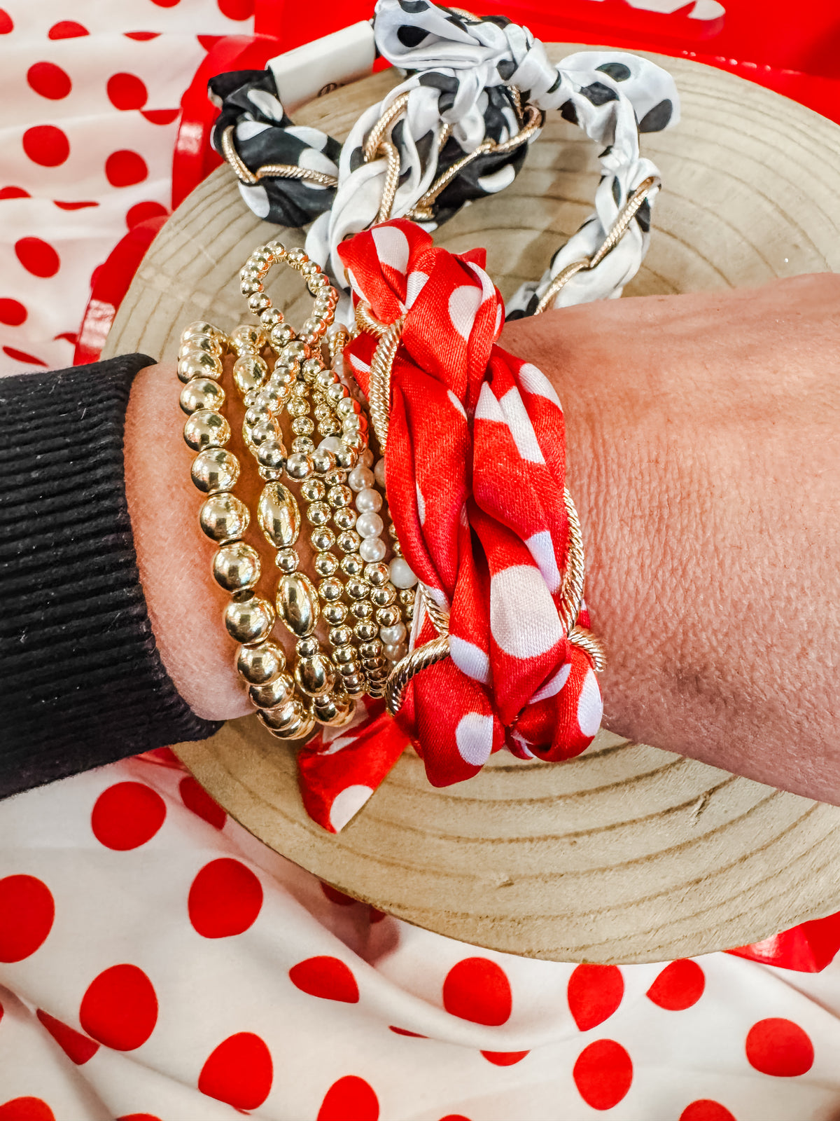 Polka Dot Scarf Bracelet