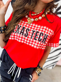 Texas Tech Gingham Color Block T-Shirt