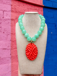 Solid Medallion Beaded Necklace