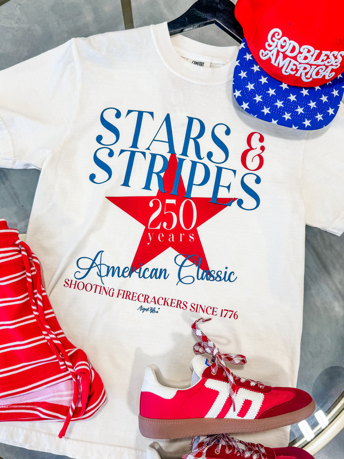 Stars and Stripes Ivory SS Tee