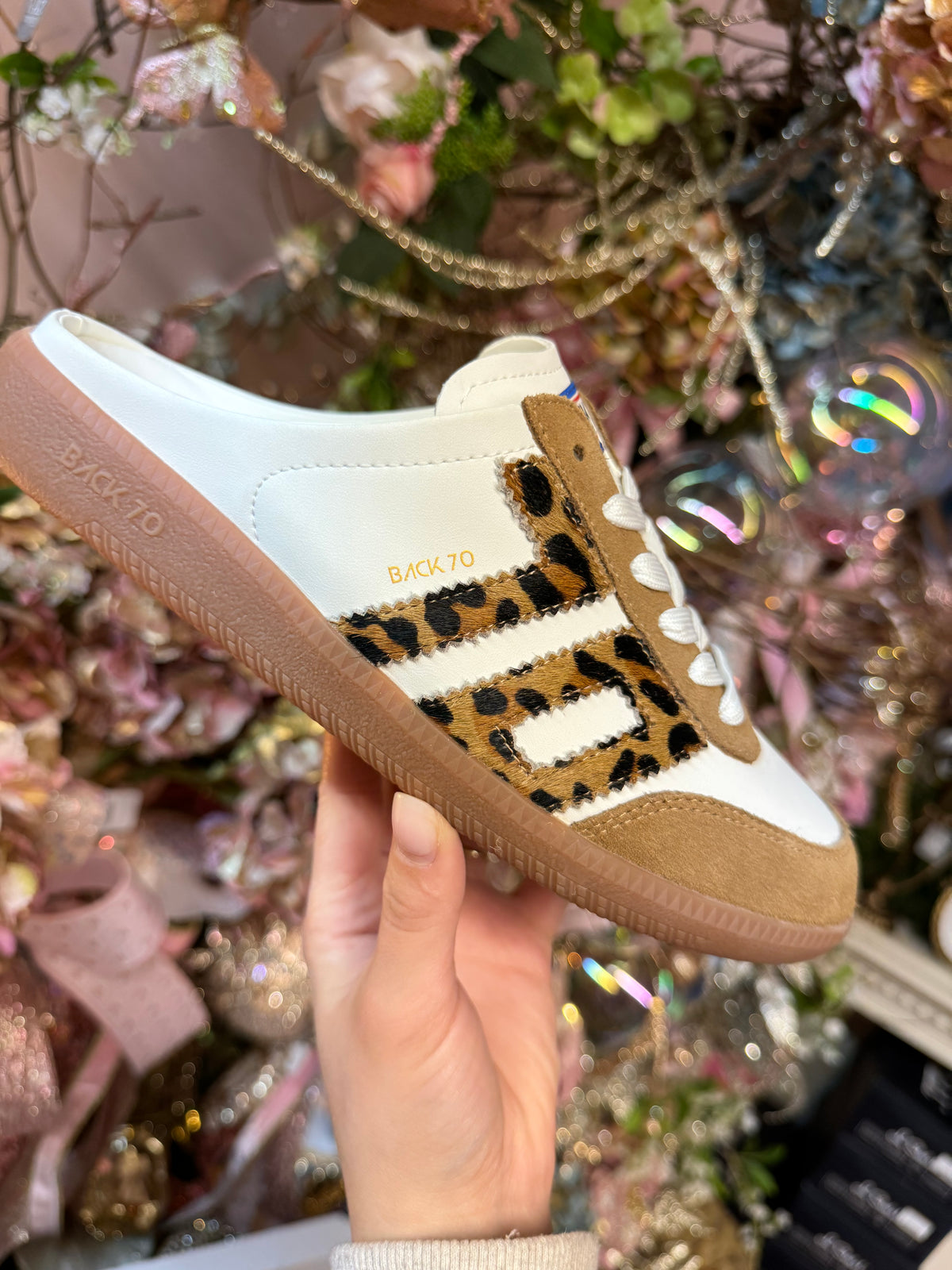 Easter White Leopard Back 70's Sneakers