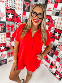Kara Red Romper