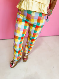 Madras Plaid Barrel Pants