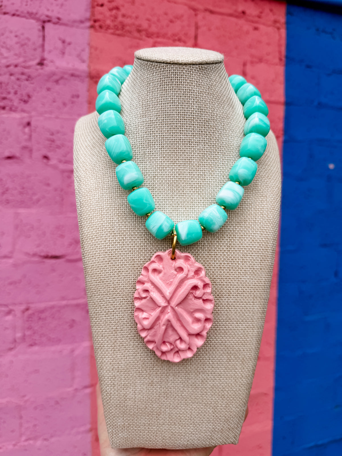 Solid Medallion Beaded Necklace