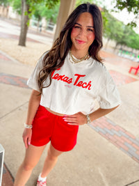 Texas Tech Red Raiders Bold Script Cropped Tee