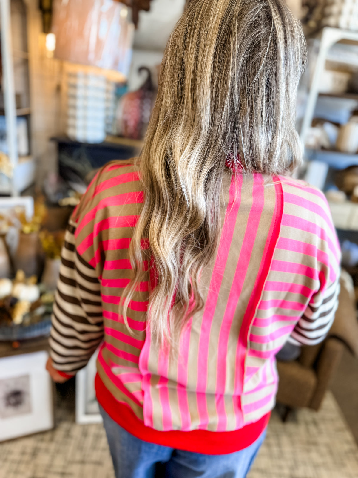 Polly Button Stripe Top