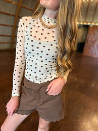 Isn't It Fun Brown Scallop Shorts