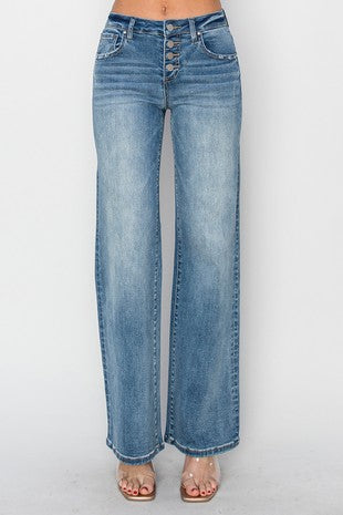 Mid Rise Wide Jeans - 5766