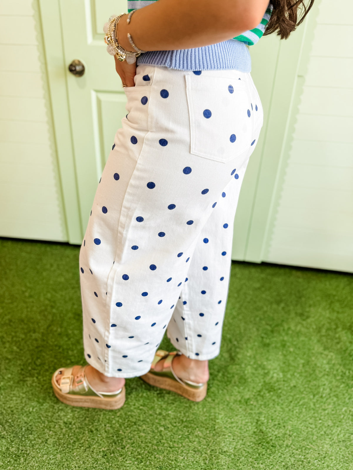 Navy Dot Pants
