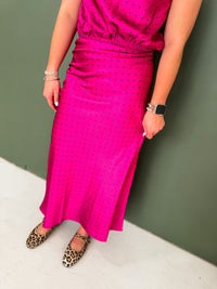 Magenta Polished Look Satin Set