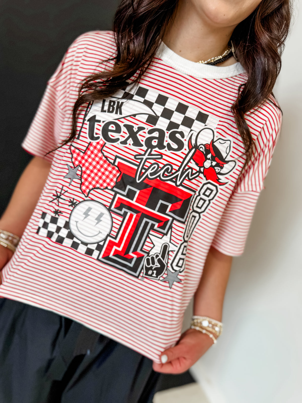 Striped TTU Collage Top