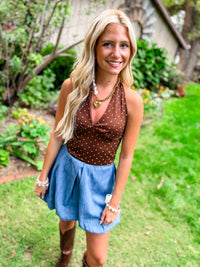 Pop of Dot Crop - Brown