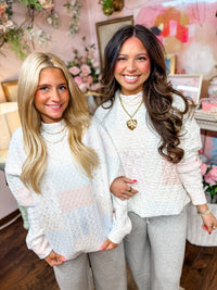 Quilted Mockneck Sweater