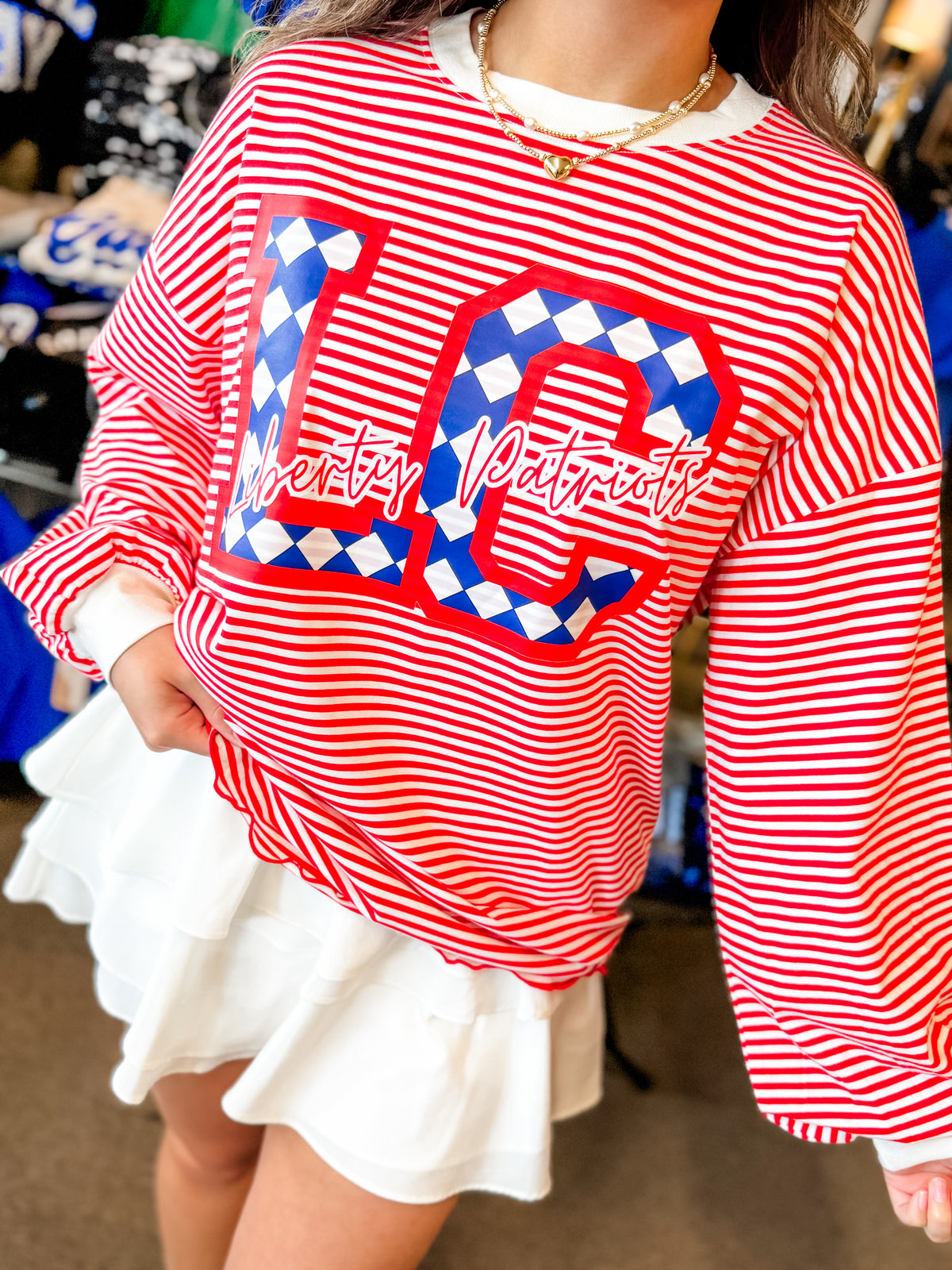 Lubbock Liberty Patriots Stripe Spirit Top