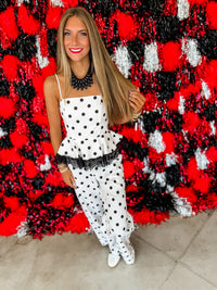 Bleacher Beauty Polka Dot Jumpsuit