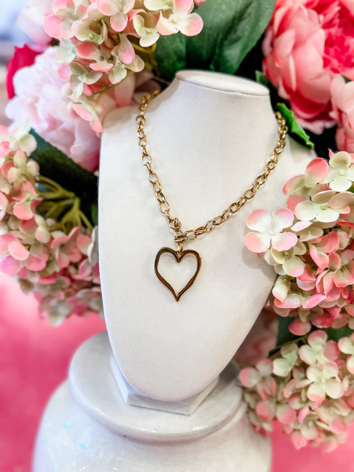 Large Open Heart Necklace