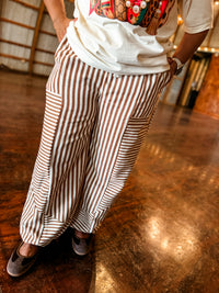 Pecan Stripe Parachute Pants