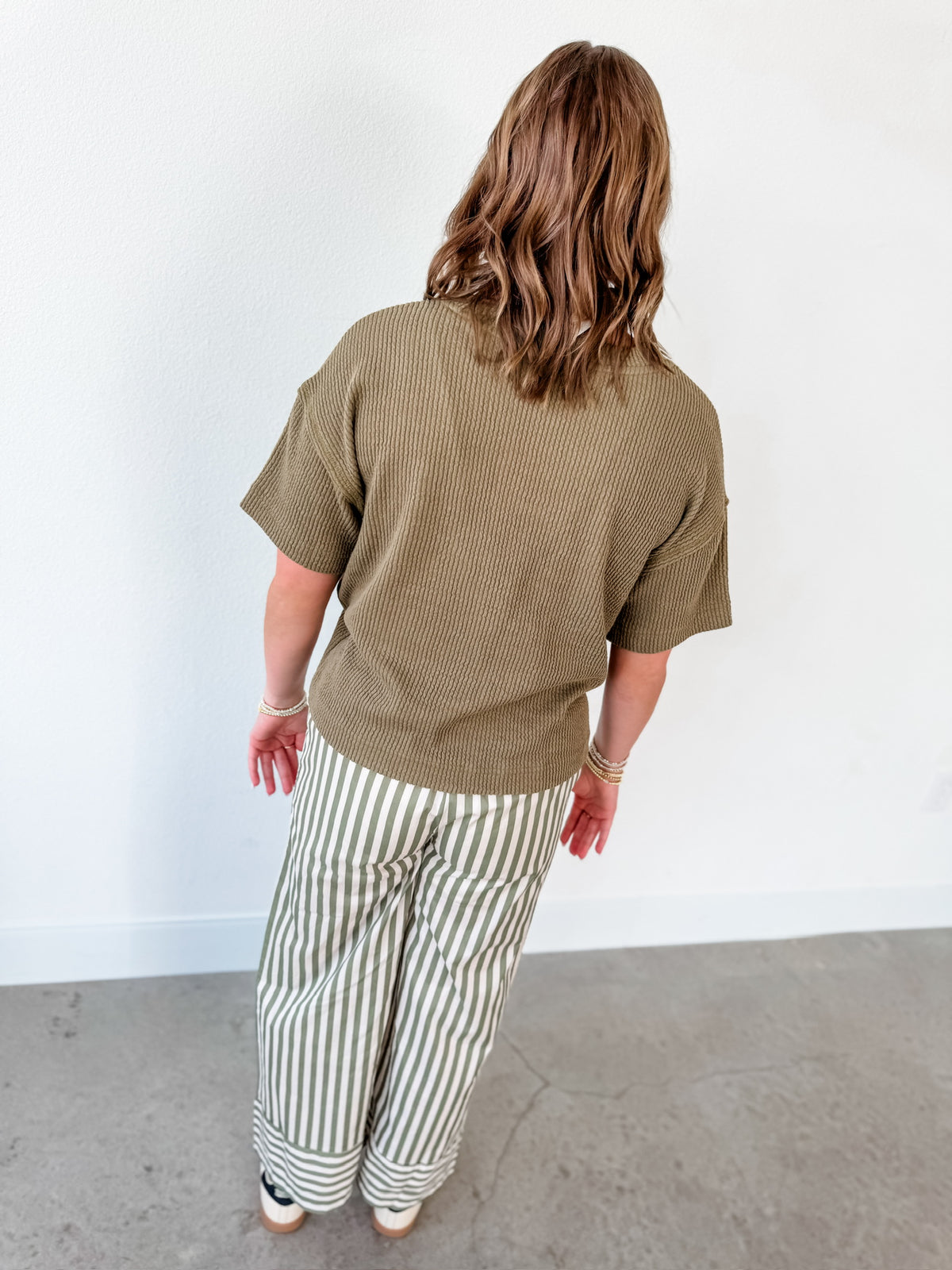 Olive Ribbed Top