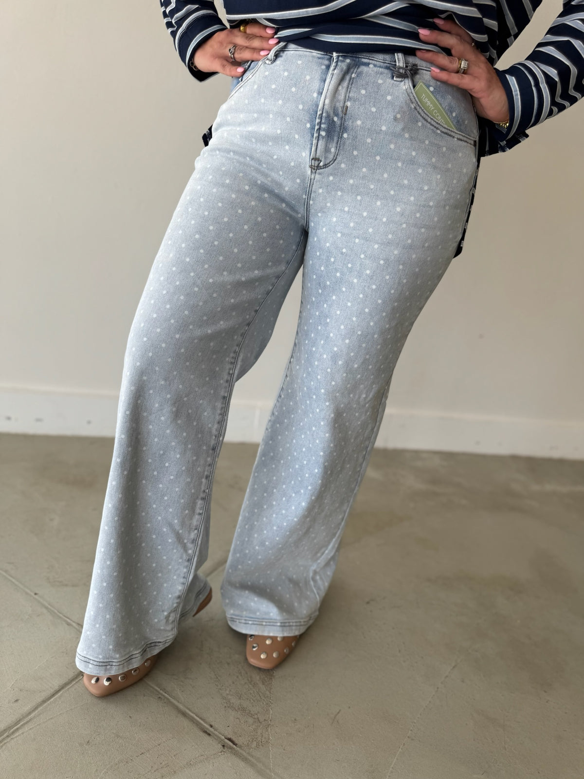 Dot Denim Jeans