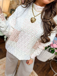 Quilted Mockneck Sweater