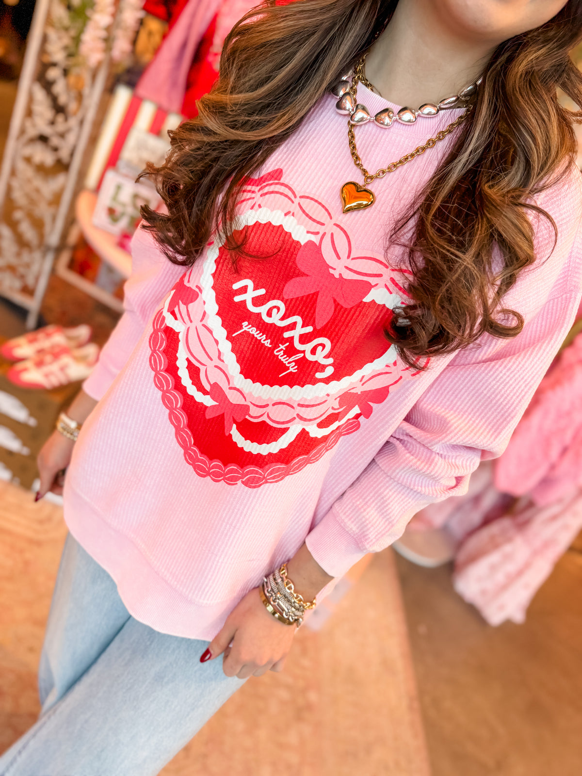 XOXO Cake Corded Sweatshirt