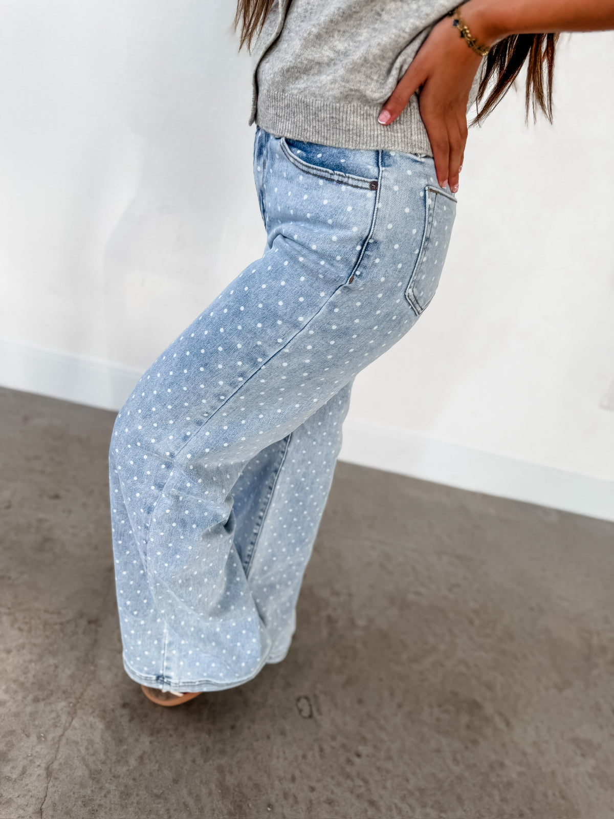 Dot Denim Jeans