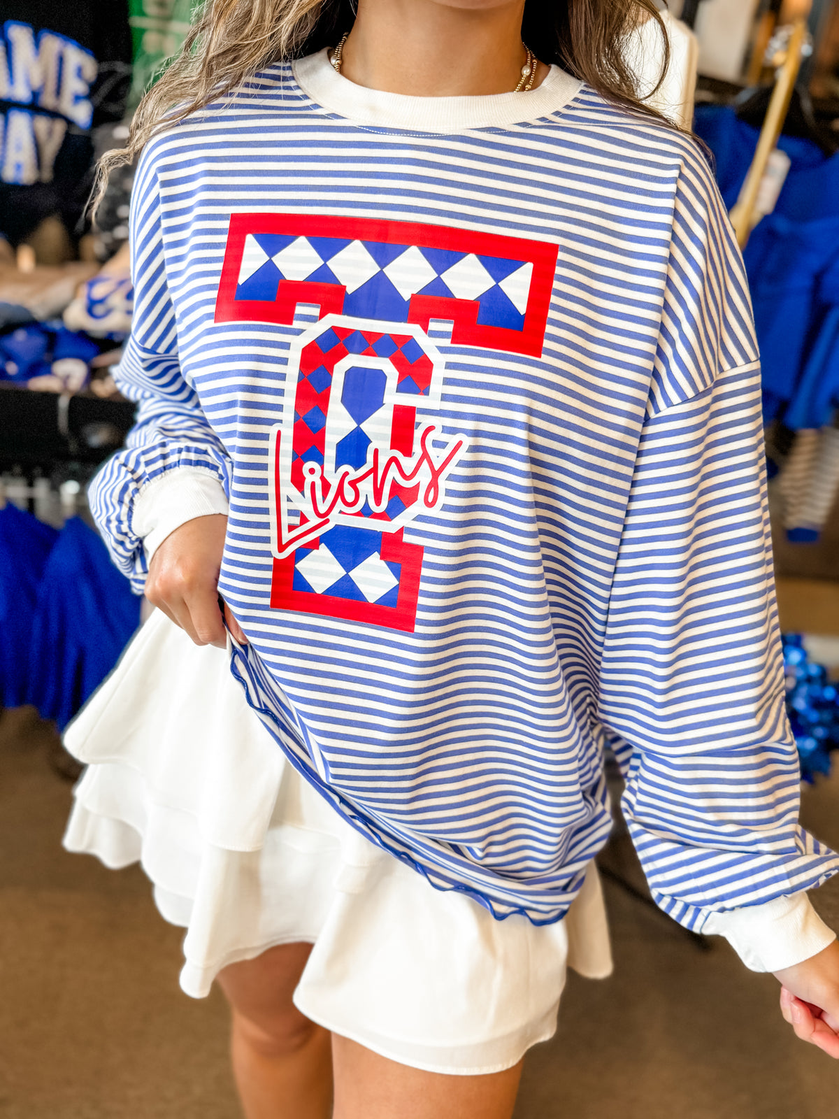 Trinity Lions Stripe Spirit Top
