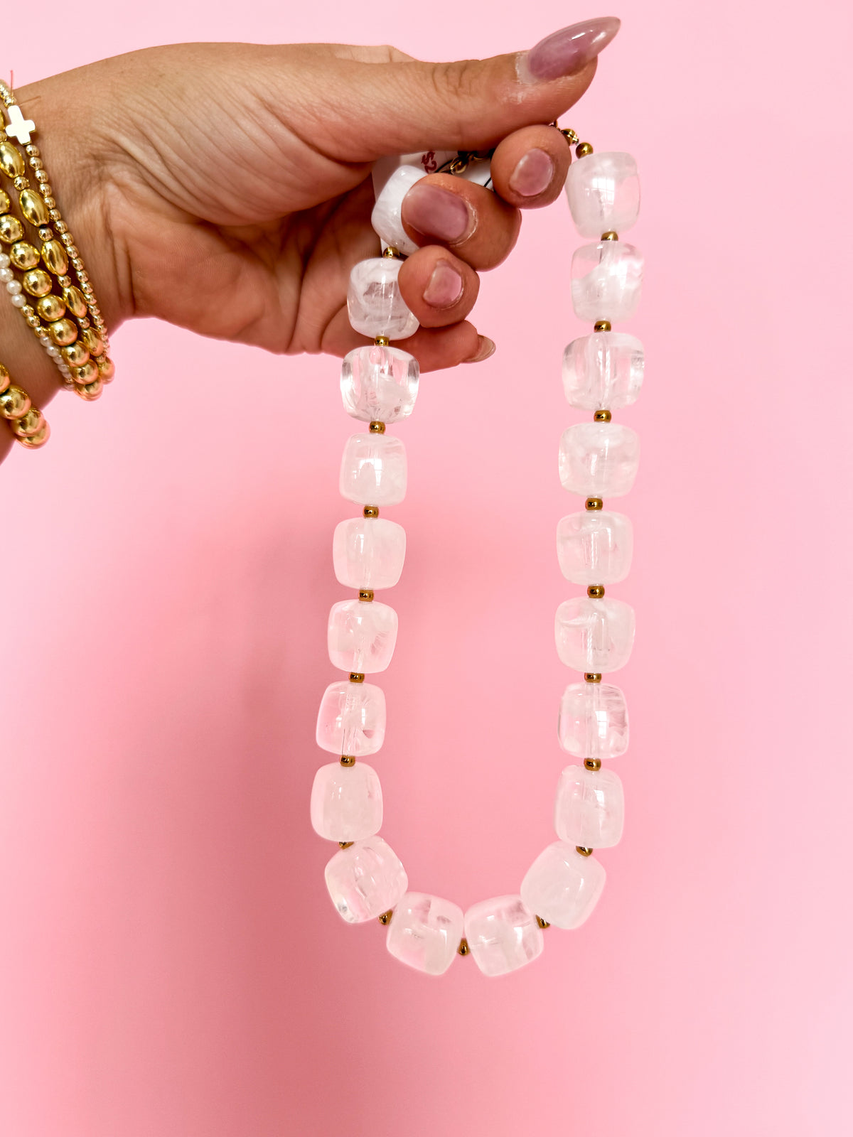 Chunky Square Beaded Necklace