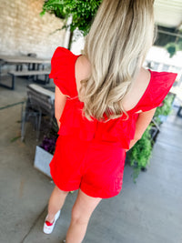 Lady In Red Romper