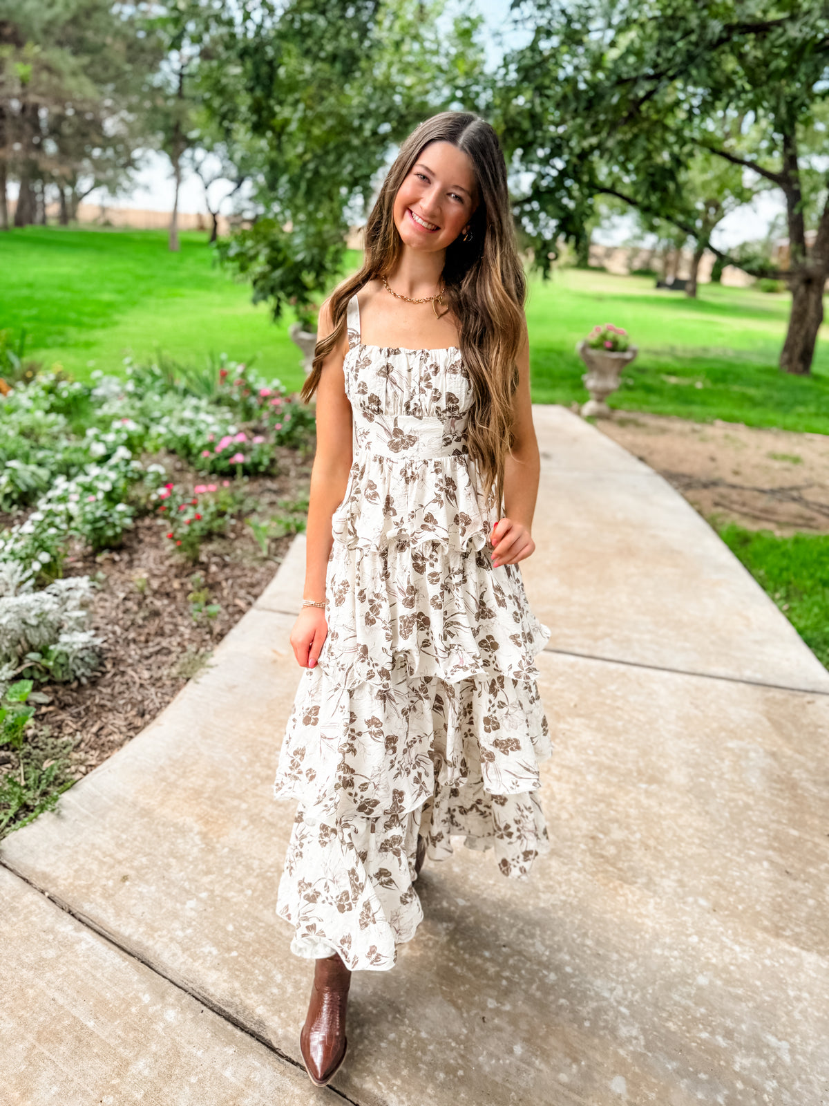 Hazelnut Ruffle Dress