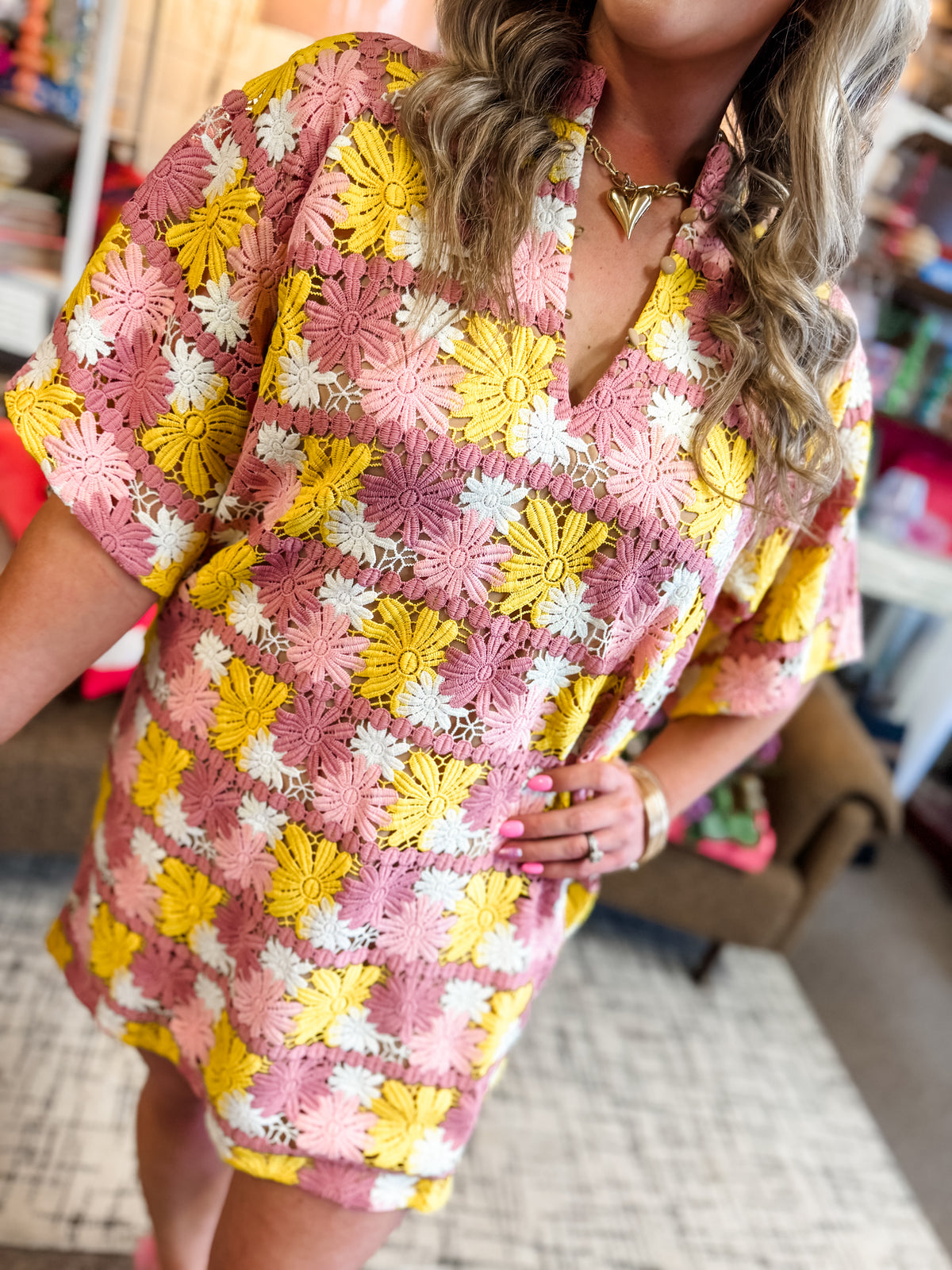 Lulu Short Mini Caftan - Sunny Daze