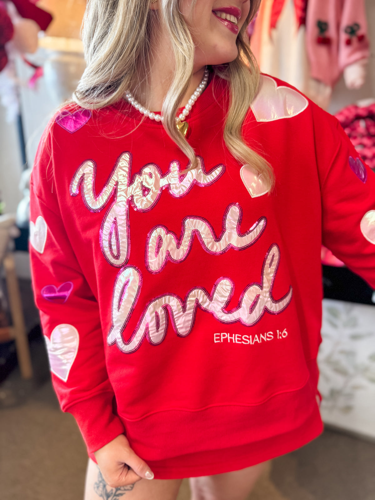 You Are Loved Red Sweatshirt