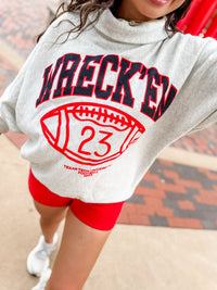 Texas Tech Campus Classic Gray Roll Neck Sweatshirt