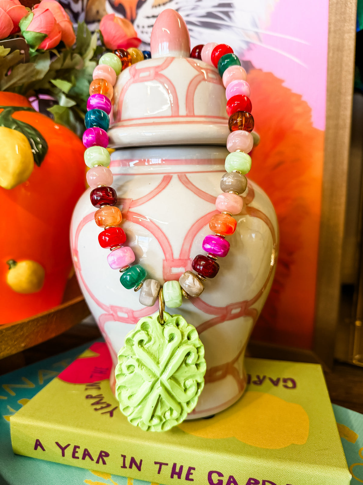 Colorful Medallion Beaded Necklace