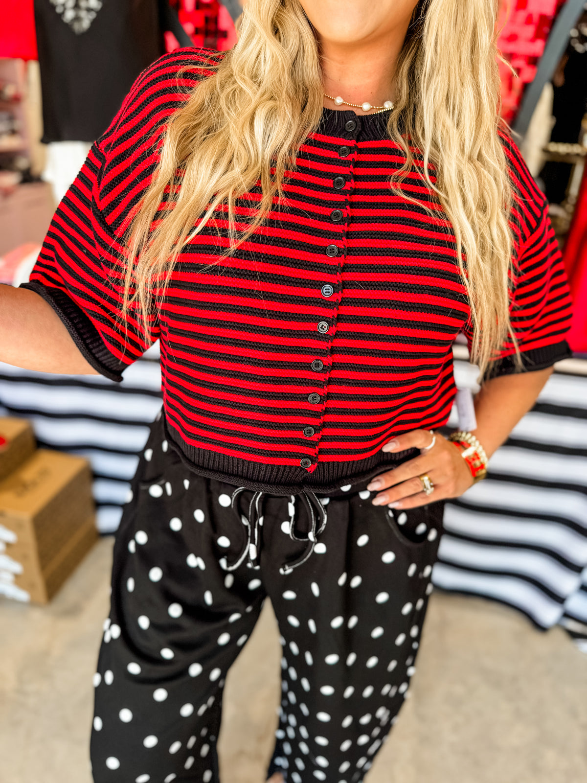 Rally Red/Black Cardi