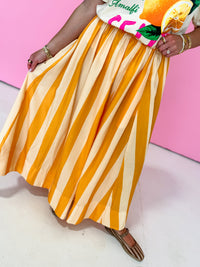 Pin Stripe Skirt - Yellow